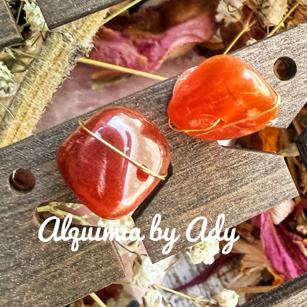 Chunky Carnelian Stud Earrings • Grounded Fire